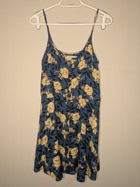 Kimchi Blue UO Turquoise Floral Button Down Sundress Dress Size M